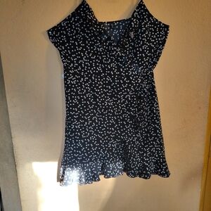 SHEIN Black and White One Shoulder Sundress